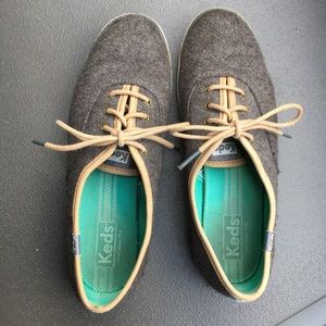 Keds heather wool gray flats shoes casual sneakers